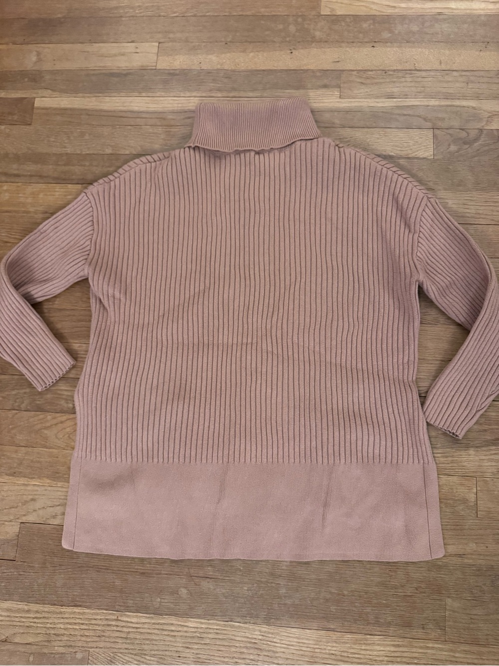 Lillusory Women's Camel High Low Ribbed Turtleneck Sweater - Size M
 b73